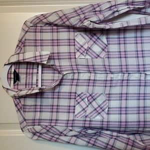 🟨 🟦 Victoria's Secret Pink & Purple Plaid Button Down